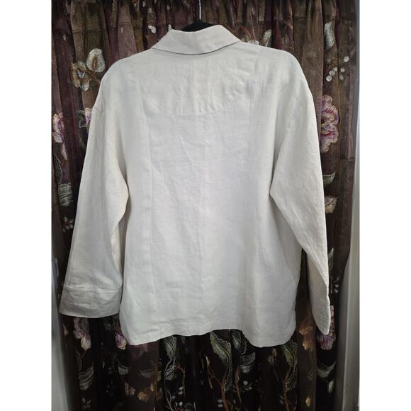Parachute 100% Linen Button Down Shirt Top Beig Oversized Long Sleeve Size Small - Picture 12 of 12